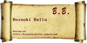 Bozsoki Bella névjegykártya